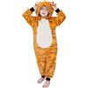 Wizland Unisex Kids'Flannel Animal Onesie Costumi per Halloween: Cheetah, Black Cat, Tiger, Blue Monster