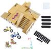 IOUGDSEC Skate Park Kit Finger Toys Rampa Parti per Skateboard Tastiera Rampa Parte Formazione Puntelli con 4 Finger Skateboard 2 Finger Bike