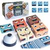Goujfol Expression Puzzle Building Blocks, Puzzle di Legno Matching Game Puzzle Giochi Face Change Cube Game Con Campanello Educational Montessori Giocattoli Giochi Interattivi Per Bambini 3-12 Anni