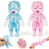 TOGETDREAM Set Da 2 Pezzi Bambola Forma Bebè Squishy Con Brillantini, Tpr Mochi Squishy a Maltosio Lento, Pratico Oggetto Antistress e Gadget Kawaii Portatile Per Adulti e Bambini (Rosa+Blu)
