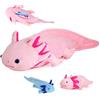 Lilizzhoumax Peluche Axolotl con 2 Piccoli, Simulazione Animale, 3 Pezzi Soft Capybara Plush Toy Zippers Playset, Bambole Selvatici