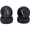 HERCHR 4 Pneumatici per Auto RC, Pneumatico Anteriore e Posteriore 85x32 mm Adattatore 12mm/0,5 po Cerchi universali per Auto RC Pneumatici per Veicoli cingolati Auto radiocomandate 1/10