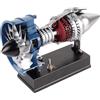 TECHING DM122 -Mini Kit di modellino in metallo Turbofan che funziona, oltre 170 parti, scala 1:14, modello di motore a reazione interamente in metallo con copertura trasparente semi-sezionale