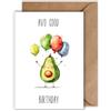 WBdesignz Avocado Biglietto di auguri di compleanno con busta - Avo Good Birthday divertente biglietto di auguri vegano (DIN A6)