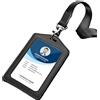 Meekye Set di 1/2 Porta Badge PU Cordino, Porta Badge da Collo, Porta Tesserino per Carte di Credito, ID Lavoro, Carta D'identità, Carta Studente, Ufficio Badge Holder