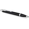 Parker IM Penna a Sfera | Nero Opaco con Puntale Cromato | punta media con inchiostro blu | confezione regalo