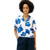 Tommy Hilfiger Donna Camicia Linen con Frange, Blu (Poppy Print Spaced Ivory/Blue Orbit), S