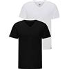 Lee Maglietta da Uomo Twin Pack V Neck Black White, Nero Bianco, S
