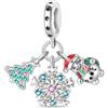 TINSLO Bead Charm Ciondolo Argento Sterling 925 con Cubic Zirconia Pendenti per Pandora Braccialetti, Compatibile con Braccialetti e Collane europei