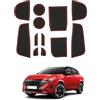 SHAOHAO tappetini Compatibile con Nissan Qashqai/Qashqai e-Power J12 2022-2026 Anti-polvere antiscivolo Supporto tazza interno Tappetini tappetini in gomma accessori Nissan Qashqai J12 Rosso