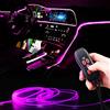 Goodream - Striscia di luci per interni auto, USB, sincronizzazione musicale, multicolore, modalità multiple a LED, luce a fibra ottica, kit di illuminazione al neon per berlina, camion, SUV