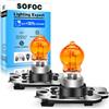 SOFOC PH16W 12V 16W Lampada Alogena Giallo Ambra per Freccia, Fendinebbia Sostituzione Diretta OEM/Modifica Doppia Base 2 Pezzi