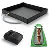 Wxeadu Base Doccia Pieghevole, 2 in 1 Piatto Doccia Portatile con 1 Metro Tubo di Scarico, Oxford Doccia da Campeggio per il Bagno Degli Animali Domestici, Campeggio, Viaggio (104 x 104 x 13 cm)