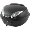 Generico Top Case Moto Bauletto Posteriore 42 Litri, Nero Carbonio, 40x49x31 cm, con Piastra, Portapacchi e Schienale