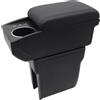 KAERGK Braccioli auto per Dacia Spring/Spring Electric/Renault K-ZE doppio spazio con portabevande 3 porte USB, in pelle comoda e resistente, facile da montare (linea nera)