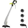 DEKOPRO Tagliabordi Elettrico a Doppio Filo 250 W: Connettore Maschio Standard, Larghezza Taglio 23 cm, Inclusi 3 Bobine di Filo, Ideale per Prati, Giardini e Diserbatura Erbe Infestanti