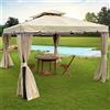 San Marco Gazebo da giardino quadrato 3x3 mt con teli laterali