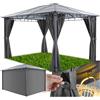 tectake® Gazebo da Giardino 3x4 m, Idrorepellente, 4 Pannelli Rimovibili