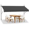HENGMEI Tenda da Sole a Bracci con Manovella 300x120cm resistente ai raggi UV senza forature Protezione per Il Balcone, Grigio scuro