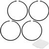 M METERXITY Kit di 4 Anelli per Pistone Motore, 52mm X 1.5mm Spessore Set di Anelli per Pistone in Ghisa Sferoidale Standard Sostituzione per Piccoli Motori/Macchinari [Nero]