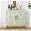 HOLTICO Credenza Moderna con 2 Ante, Ripiani Regolabili, Dettagli e Gambe Dorate, Struttura Resistente, Mobile Salvaspazio per Soggiorno, Cucina, Corridoio e Bagno, Verde