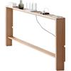 Vethenx consolle ingresso legno,mobile retro divano,mensola salvaspazio,legno massello,Facile da montare,dietro il divano con foro per cavi, per piccoli spazi（Colore del legno-100×15×69）