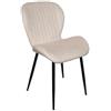 San Marco Set 4 sedie in velluto vintage Margot beige