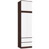 AKORD | Armadio con Estensione | Armadio con Ripiani, e Appendiabiti e Cassetti | 234 cm di Altezza | Mobiletto Cameretta Camera da Letto | Mobili soggiorno | Guardaroba |Wengé | Bianco