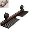 Generisch Walnut Suction Cup Bathroom Shelf, No Drilling Wall Mounted Wood Shelf for Bathroom & Kitchen, Over Faucet Sink Organizer Rack, Floating Shower Storage Basket (nero, 50 cm)