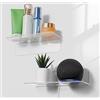 OAPRIRE Mensole da Muro Design in Acrilico 2 Pezzi - Espandi Facilmente Lo Spazio Della Parete - Mensole da Muro Moderne Chiaro per Cameretta, Bagno, Cucina, Salotto, Con Fermacavi, 23cm