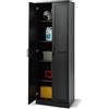COSTWAY Armadio Alto di Stoccaggio a Pavimento con 2 Ante, Mobile Multiuso con Ripiani Regolabili, Armadietto di Stoccaggio in Legno Capacità di Carico di 90 kg, 59 x 43,5 x 178 cm (nero)