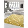 Teppich-Traum Tappeto Salotto Design Scandinavo a Rombi - Easy Care e Molto Resistente - Oro Crema Blanco Größe 120x170 cm