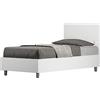 BS COM Letto singolo senza rete 80x190 testata dritta bianco frassino