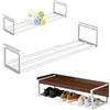 Chingcoo Scarpiera sospesa 40 - 70 cm allungabile - Mensola espandibile sotto l'armadio in acciaio al carbonio - Perfetto per scarpe, cucina e guardaroba (bianco)