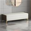 XDOPIRRS Panca Contenitore Elegante in Pelle, Cassapanca Fondo Letto con Telaio in Legno Massiccio e Gambe in Metallo, Pouf Portaoggetti per Camera da Letto, Soggiorno e Ingresso(C,120cm/47.2in)
