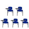 EUROPOLTRONE Set 5 Sedie Conferenza con Scrittoio Ribaltabile | Sedia Aula Formazione Università e Sala Riunioni | Seduta Ergonomica | Vari Colori