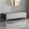 XDOPIRRS Panca Contenitore Elegante in Pelle, Cassapanca Fondo Letto con Telaio in Legno Massiccio e Gambe in Metallo, Pouf Portaoggetti per Camera da Letto, Soggiorno e Ingresso(F,80cm/31.5in)