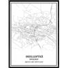 YMXCNM Quadri Soggiorno, Skellefteå Svezia Mappa Poster Stampe Opere d'Arte Immagini Senza Cornice Moderni Dipinti in Bianco E Nero Souvenir Regalo Home Decor, 40X50Cm / 15.74X19.68 in