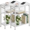 Vantimo Tavolino laterale stretto, Comodino stretto con spazio di archiviazione tavolino da divano per spazi stretti piccolo tavolo soggiorno camera da letto cucina balcone 18x43x56.5cm