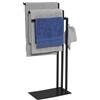 IDMarket - Portasciugamani autoportante con 3 guide laterali DALLAS design industriale in metallo nero