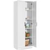 COSTWAY Armadio Alto di Stoccaggio a Pavimento con 2 Ante, Mobile Multiuso con Ripiani Regolabili, Armadietto di Stoccaggio in Legno Capacità di Carico di 90 kg, 59 x 43,5 x 178 cm (Bianco)