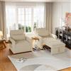DAHUEN Poltrona letto 3 in 1, divano letto estensibile con schienale regolabile, incluso cuscino, portabicchieri, tasche laterali, fino a 300 kg, divano singolo per soggiorno e camera da letto (beige)
