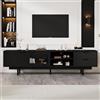 Wiuzo Mobile TV moderno, 200 x 40 x 50,5 cm, con 2 ante e 2 cassetti, supporto per TV con ampio spazio di archiviazione, con portata totale di 45 kg, adatto per 80 pollici (nero)
