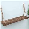 Waigg Kii Mensola da Parete Sospesa Decorativa, Mensola a Dondolo in Corda di Giuta da Montare a Parete, Organizer per Foto e Casa, Decorazione per Parete per Camera da Letto Soggiorno (30x15x16cm