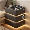 GXSDYYDS Comodino a LED, 3 cassetti, comodino moderno, con 3 luci, dimmerabile, altoparlante Bluetooth, ricarica wireless, sensore automatico, 2USB, 1 tipo C, comodino per camera da letto