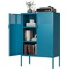MetaCate lnov Mobile Contenitore in Acciaio a 2 Ante con 2 Ripiano Regolabile e Chiusura Magnetica,Fori di Aerazione, Armadio per Ufficio e Casa, Armadio in Acciaio, 40 x 80 x 120 cm, Blu