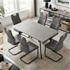JIEXI Set di 6 tavoli da pranzo moderni, 120 x 75 cm, 6 sedie galleggianti, piano rettangolare in MDF cemento polvere di cemento, stile minimalista contemporaneo per sala da pranzo e cucina