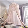 Surwin Baldacchino per Letto Bambina Bambini, Rosa Chiaro Tenda Zanzariera Baldacchino per Lettino Culla Neonato | Cupola Rotonda per Camera da Letto Lettura Cameretta