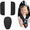 VOSSOT Set di 3 imbottiture per cinture di sicurezza per bambini, colore nero, universali, per ovetto, passeggino, passeggino e seggiolino auto