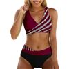Generico Costume da Bagno Donna 2 Pezzi Bikini Mare Push Up Imbottito Curvy Costume Piscina Taglie Forti Bikini Set Triangolo Vita Alta Costumi da Bagno Spiaggia Beachwear Swimwear